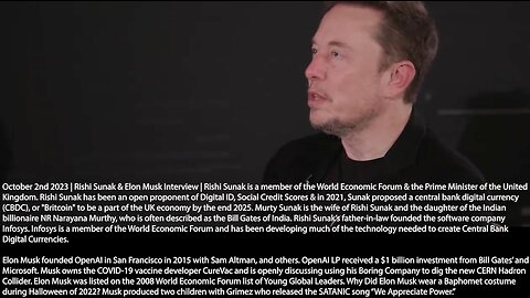 Elon Musk & Rishi Sunak | Why Is Elon Musk Advocating for Carbon Taxes, Universal Basic Income, mRNA Shots, Transhumanism & Central Bank Digital Currencies? Who Is Elon Musk? “There Will Come a Time When No Job Is Needed.”
