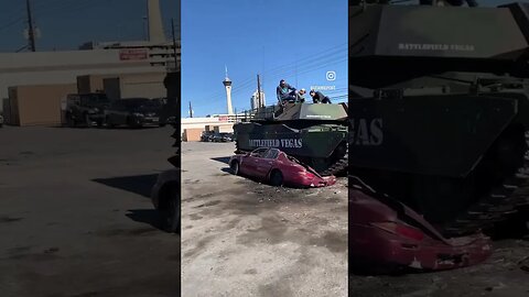 Car looks like shit after the tank got ahold of it. Battlefield Vegas car crushing