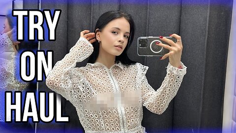 [4K] Transparent Outfits In Dressing Room | TRY ON HAUL shopping with Karina 2024