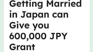 NEWLY WEDDINGS IN JAPAN GET 600000 JPY !!!! -- FRANSISCA OFFICIAL