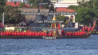 Royal Barge Procession Rehearsal in Bangkok, Thailand