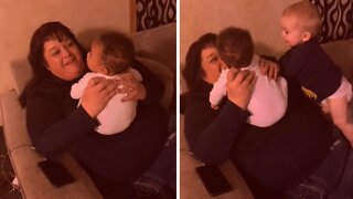 Jealous Baby Refuses To Let Grandma Hold Other Baby