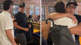 Emotional dad gets surprise from son after five years apart