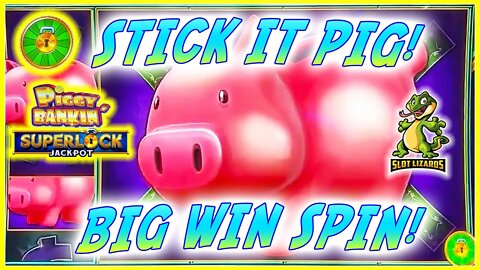 STICK THAT PIG! HUGE BIG WHEEL PIGGY WIN! Superlock Jackpot Piggy Bankin Slot LIVESTREAM HIGHLIGHT