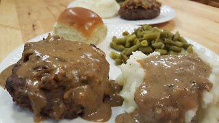 Chopped Steak - Hamburger Steak (Quick Version - Recipe Only) The Hillbilly Kitchen