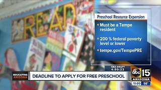Apply by Thursday for a chance to get free preschool in Tempe