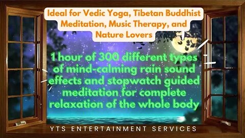 Relaxing 300 types of Rain Sound in the Deep Forest with a medication-guided watch for yoga practice