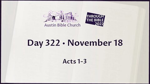 Through the Bible 2022 (Day 322)