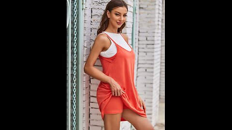 Scoop Neck Cami Dress and Shorts Set🧡