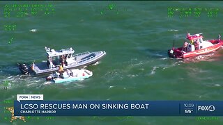Man rescued from sinking boat