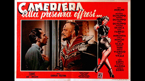 #1951 “CAMERIERA BELLA PRESENZA OFFRESI”, con Elsa MERLINI, Vittorio DE SICA e Gino CERVI = Regia di Giorgio PÀSTINA = #CHE I 🛑POCO 🛑VIRGINEI 🛑CAMERIERI DI OGGI RITROVINO LA RETTA STRADA... 🛑# PRIMA CHE DIO LI SLOGGI!!😇💖🙏