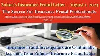 Zalma's Insurance Fraud Letter - August 1, 2023