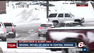 Several inches of snow in central Indiana on March 24