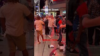 Fremont St., Las Vegas breakdance demonstrate Break Dancing