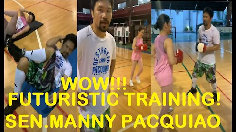 WOW! SEN.MANNY PACQUIAO VS.SPENCE FUTURISTIC TRAINING MANNY WITH HER BEAUTIFUL WIFE