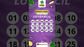 🍀 Resultado LOTOFACIL 2721 | Sentindo Sorte #shorts