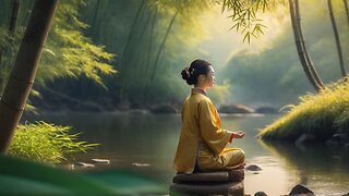 ZEN MEDITATION MUSIC - Chinese Bamboo Flute - Water River & Nature Ambient Calm Sounds