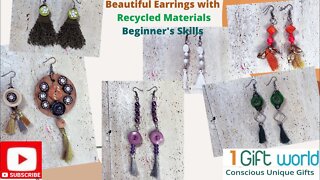 Make Earrings with Recycled Materials | Beginners' skills