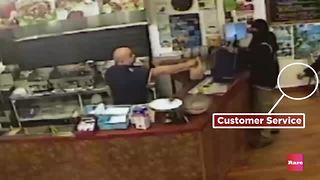 Surveillance footage caught the most epic armed robbery fail ever | Rare News