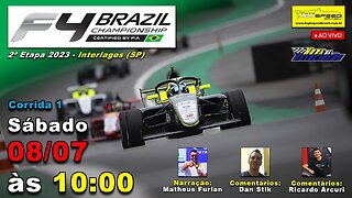 🔴 FÓRMULA 4 BRAZILIAN CHAMPIONSHIP | Corrida 1 | 2ª Etapa 2023 | Interlagos (SP) | Ao Vivo