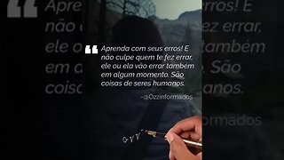 Errou? Aprenda, não culpe. | #Ozzinformados #motivação #shorts