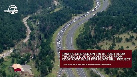 I-70 closed in both directions due to rock blast, big delays expected