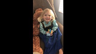 Funny little girl has difficult time pronouncing the word 'Christmas'