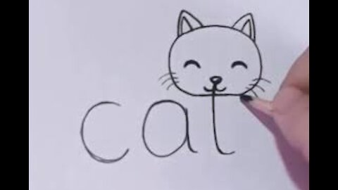 How to turn the word "CAT" into a "CARTOON CAT" (Wordtoons)