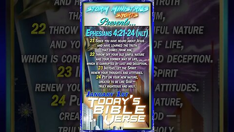 01.01.2023 | STORM MINISTRIES | Daily Bible Verse | Ephesians 4:21-24 (NLT) | #shorts