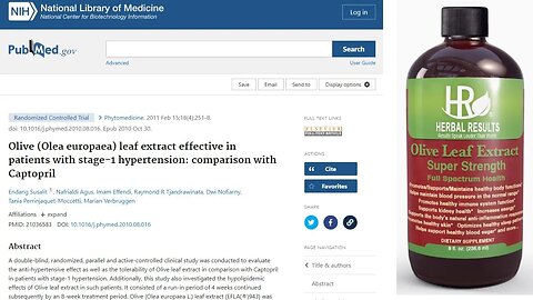 Olive Leaf Extract Lowers Blood Pressure as Effectively as Captopril #herbalresults