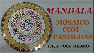 MANDALA MOSAICO - MOSAICO COM PASTILHAS DE VIDRO E PEÇAS RECICLADAS @lucibuzo