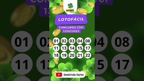 🍀 Resultado LOTOFACIL 2761 | Sentindo Sorte #shorts