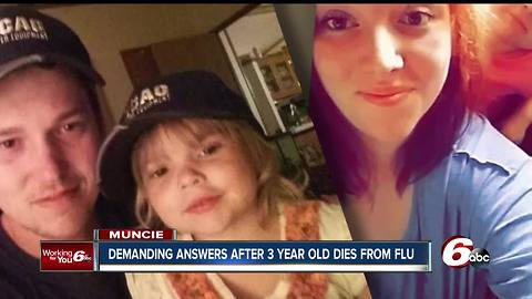 Muncie family of a 3-year-old girl who died after being treated for the flu is raising new questions about her death