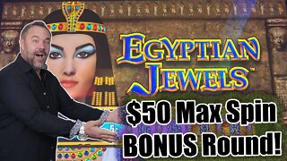 Dollar Storm - Egyptian Jewels - $50 MAX Bet Bonus Round! Potawatomi!