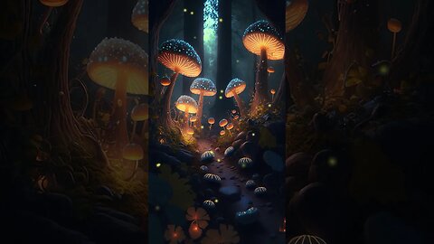 Magical Mushroom #fantasy #forest #night #firefly #neon #jungle #shorts #samsungmobile