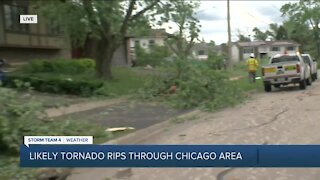 Likely tornado rips through Chicago suburb