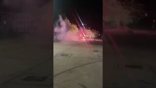 BIKERS SHOT BY FIREWORKS