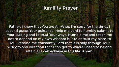 Humility Prayer (Prayer for Wisdom and Direction)