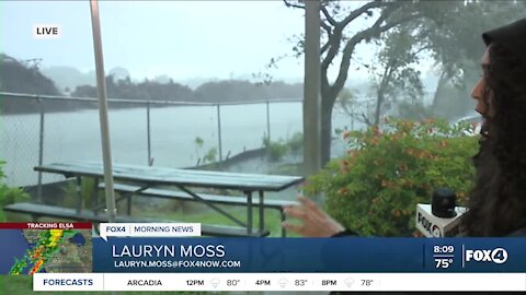 Construction site in Cape Coral under water from heavy rains