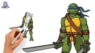 How to Draw Leonardo Teenage Mutant Ninja Turtles - Art Tutorial