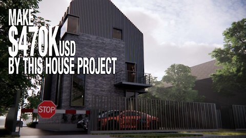 Make $470K USD by 2200sf 3bed 2.5bath modern house project in LA, CA