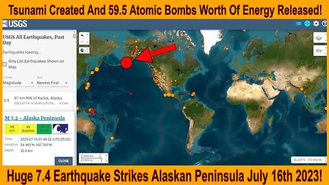 Huge 7.4 Earthquake Strikes Alaskan Peninsula July 16th 2023!