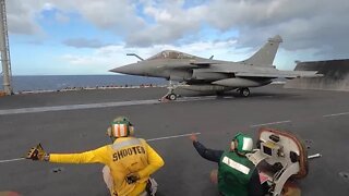 French Rafale fighter jets operate with USS George H.W. Bush