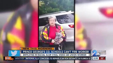 School employee caught on video saying racial slur can't be fired