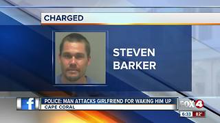 Police: Man beat up girlfriend with a metal chair for waking him up