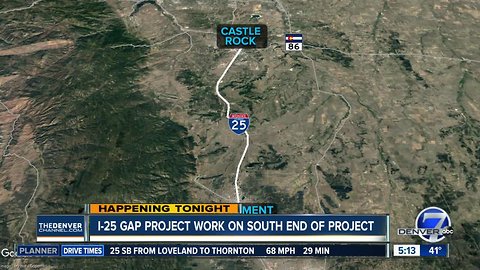 I-25 Gap project work on south end of project