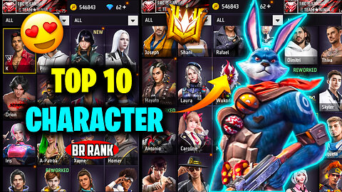 Top 10 Best Character In Free Fire For Br Rank🤫|Br Rank Tips And Tricks 2023|Bot Sanju