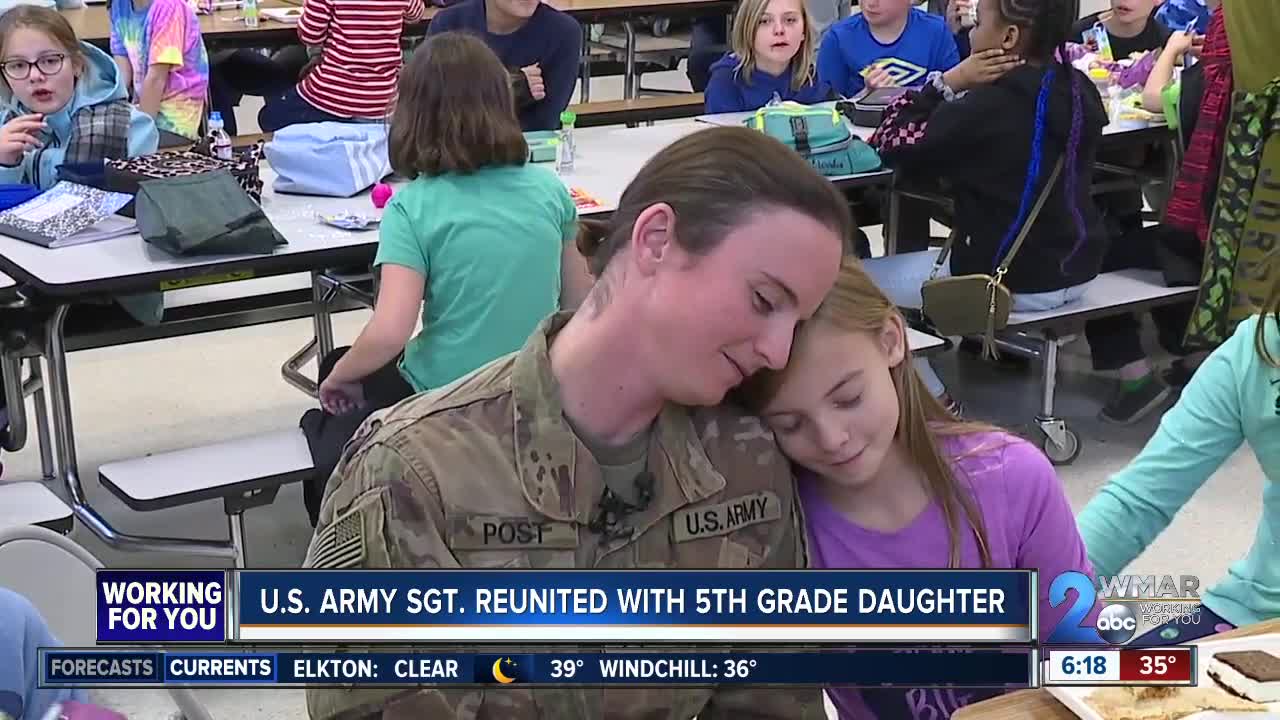 U.S Army Sgt. reunited with 5th grade daughter