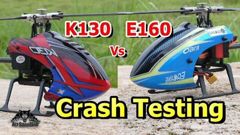 Crashing Eachine E160 Vs XK K130 3D RC Helicopters