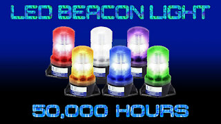 LED Beacon - Permanent Mount - 50,000 Life Hours - 18 LEDs - 12-32VDC